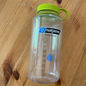 Nalgene Wide Mouth Water Bottle with Lime Green Cap